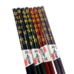 Authentic Japanese, Colorful Floral Chopsticks. New Set of Four